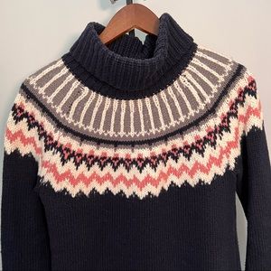 Loft Navy Fair Isle Knit Sweater